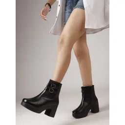 Women’s Platform Ankle Boots | Twin Buckle Bold Fashion Statement Boots For Women