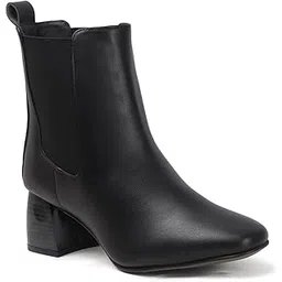 Women's Pointed-Toe Block Heeled Chelsea Boot