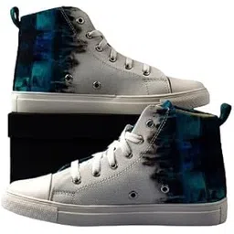 Women's Printed High Ankle Canvas Sneakers | Sneakers for Women | Stylish Casual Shoes | Comfortable & Lightweight Shoes for Girls & Womens