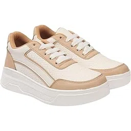 Womens Pu Sneakers Lightweight and Breathable | Fashion Footwear – Comfortable & Stylish Everyday Wear | Perfec for Casual, Work, Parties