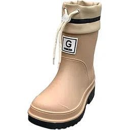 Women's Rain Boots Fashion PVC Nonslip Rainboots for Outside Travel Trekking L