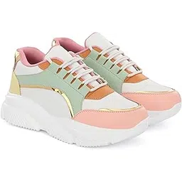Womens Rebel Sneakers | Stylish Casual Lace Up Shoes Perfect for Running Walking | Cushioned Footbed | Perfect Complement to Any Casual Outfit
