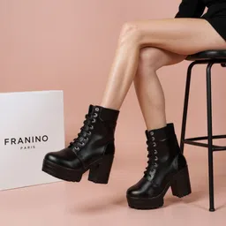 Women's Round Toe Boots Lace Up Chunky Block Heel Boots for Women Boots For Women