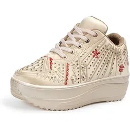 Women's Shoes for Wedding Party Walking, Casual, Lightweight Bridal Lehnga Sneaker for Ladies and Girls LBCNV4025