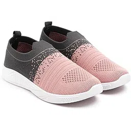 Women's Slip-on Knit Walking Shoes | Lightweight Breathable Sneakers with PVC Sole | Comfortable Casual Shoes for Walking & Running