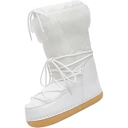 Women's Snow Boots Long Boots Anti Slip Water Resistant Ski Boots for Work Style B 35-36
