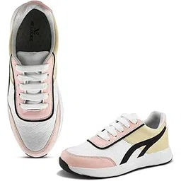 Women's Soft,Comfortable Lace up Sneakers, Lightweight, Durable & Trendy Running Sports Shoes | Walking, Gym & All Day Casual Wear