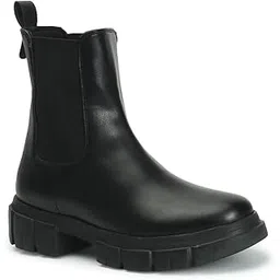 womens Solid Comfortable Slip-on Boots for Party Use I Casual Use I Festive Use I El-daz-wn-131 Black Fashion Boot