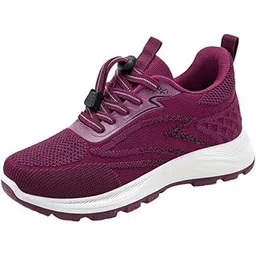 Women's Spring Walking Shoes | Breathable & Comfortable Sports Shoes | Lightweight Shoes for Middle-Aged Women| 41 | Dark Purple
