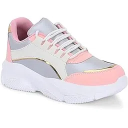 Womens Stratosphere Steps Colourblocked Chunky Lightweight Fashion Semi Casual Sneakers Shoes | Breathable | Lightweight | Versatile Comfort | Walking, Running | Anti Skid Outsole