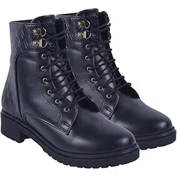 Women’s Stylish Block Heel Ankle Boots with Lace-up || Trendy Finish Zip Closure Boots for Party & Casual Footwear