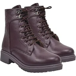 Women’s Stylish Block Heel Ankle Boots with Lace-up || Trendy Finish Zip Closure Boots for Party & Casual Footwear