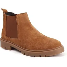 Women’s Suede Chelsea Boots with Elastic Side Panel