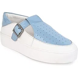 Women's Synthetic Blue Comfortable Heeled Sneakers DB-816