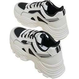 Women's Synthetic Leather Casual Lightweight Comfortable Lace-Up for Running Walking Travel & Office