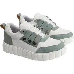 Women’s Synthetic Leather Lightweight Lace-Up Anti-Slip Sole Sneakers Shoes for Office Walking & Travel