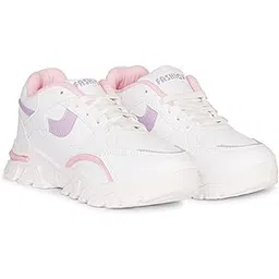 Women's Synthetic Lightweight Stylish Rubber Sole Lace-Up Sneaker Shoes