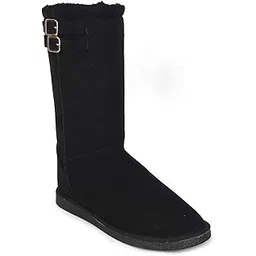 Women's Tall Winter Boot with Decorative Buckle Straps