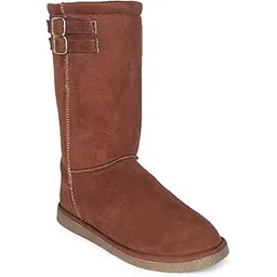 Women's Tall Winter Boot with Decorative Buckle Straps