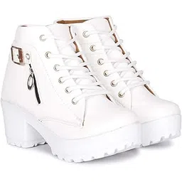 Women's Tan Buckle Boots – Stylish Faux Leather High Ankle Boots for Winter & Casual Wear – Comfortable & Durable