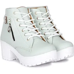 Women's Tan Buckle Boots – Stylish Faux Leather High Ankle Boots for Winter & Casual Wear – Comfortable & Durable