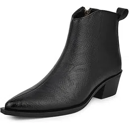 Womens Textured Chelsea Pointed Boots