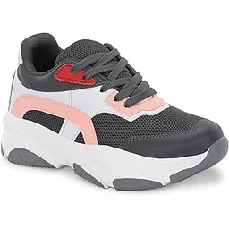 Womens Vortex Vistas Colourblocked Chunky Semi Casual Sneakers Shoes | Trending and Stylish Footwear | Fashion Streetwear Lace Up Shoes for Walking, Jogging, Running