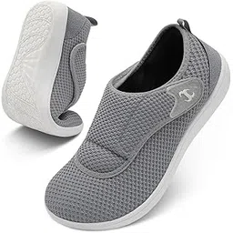 Womens Walking Shoes Comfortable Wide Diabetic Shoes Adjustable Elderly Neuropathy Bunion Swollen Feet Nursing Shoe Breathable Indoor Outdoor Flat Slippers