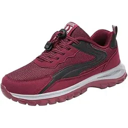 Women's Walking Shoes | Large Size Comfortable Sports Shoes | Lightweight & Breathable Shoes for Middle-Aged Women| 37 | Red