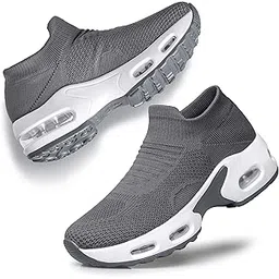 Women's Walking Shoes Slip-on - Sock Sneakers Ladies Nursing Work Air Cushion Mesh Casual Running Jogging Shoes