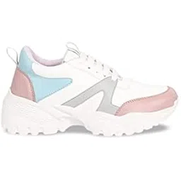 Womens White Casual Walking Sneakers Shoes