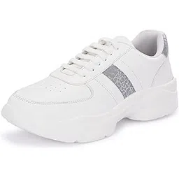 Women's White Sneaker| Women Casual Shoes | Sneakers for Daily Use and Casual Outfits |Running Shoes Ultra Lightweight Shoes |Fashion Footwear |Slip-Resistance |Soft Cushioned Insole (7344)