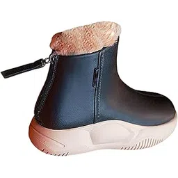 Women's Winter Snow Boot Soft Plush Thick Soled for Climbing Fishing Outdoor 40 Black