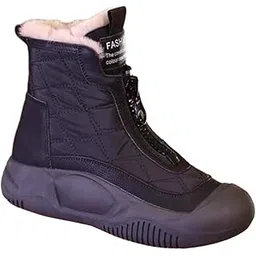 Womens Winter Snow Boots Booties Keep Warm Shoes for Trekking Hiking Outdoor Black EU 36