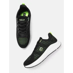 Woodland Men Black & Green Woven Design Sneakers