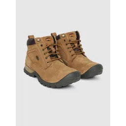 Woodland Men Brown Leather Flat Boots