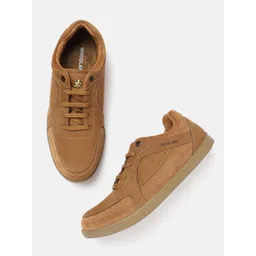 Woodland Men Brown Nubuck Sneakers