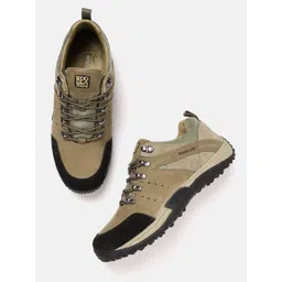 Woodland Men Colourblocked Leather Sneakers