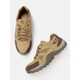 Woodland Men Colourblocked Leather Sneakers