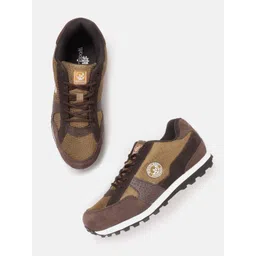 Woodland Men Colourblocked Leather Sneakers