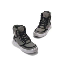 Woodland Men Colourblocked Nubuck High-Top Sneakers