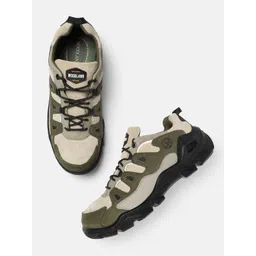 Woodland Men Colourblocked Nubuck Sneakers