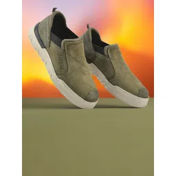 Woodland Men Colourblocked Suede Sneakers