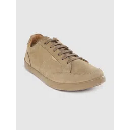Woodland Men Khaki Nubuck Solid Sneakers
