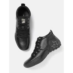 Woodland Men Leather Mid-Top Sneakers