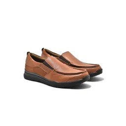 Woodland Men Leather Round Toe Slip-On Sneakers