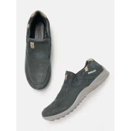 Woodland Men Leather Slip-On Sneakers