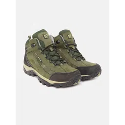 Woodland Men Mid-Top Leather Sneakers