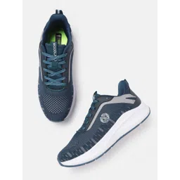 Woodland Men Navy Blue Woven Design Sneakers