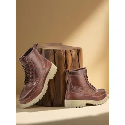 Woodland Men Round Toe Lace Up Round Toe Boots
